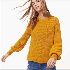 LOFT - mustard blouson sleeve pullover sweater - Size M